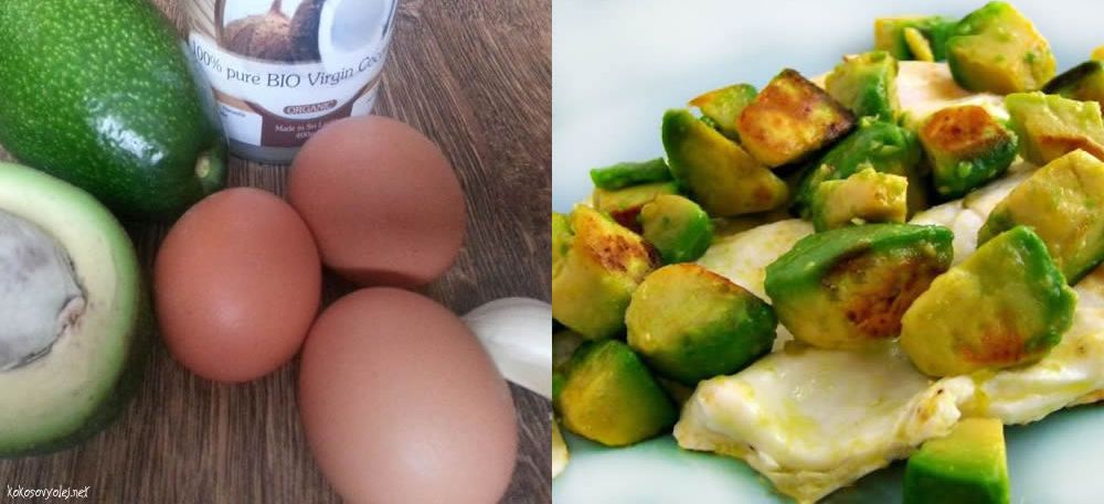 vyprážané vajcia s avokádom ako zdravé raňajky