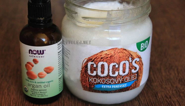 kokosovy olej a arganovy olej na vlasy
